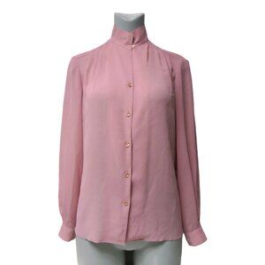 Dana Hogan  old rose Georgette button down blouse